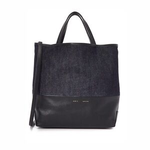 ALICE.D Medium Denim Leather Tote - Blue/Black